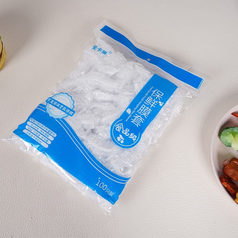 [] Embalagem azul endireitada 36cm capa de plástico de qualidade alimentar descartável capa de manutenção fresca tigela