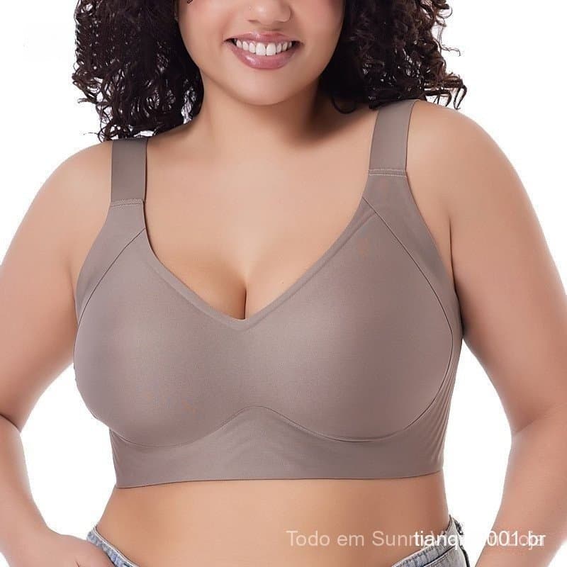 Joyjoy Sutiã Sem Costura Plus Size Sem Arame Suporte Macio Antiderrapante Roupa Íntima Esportiva M-6XL ADR1