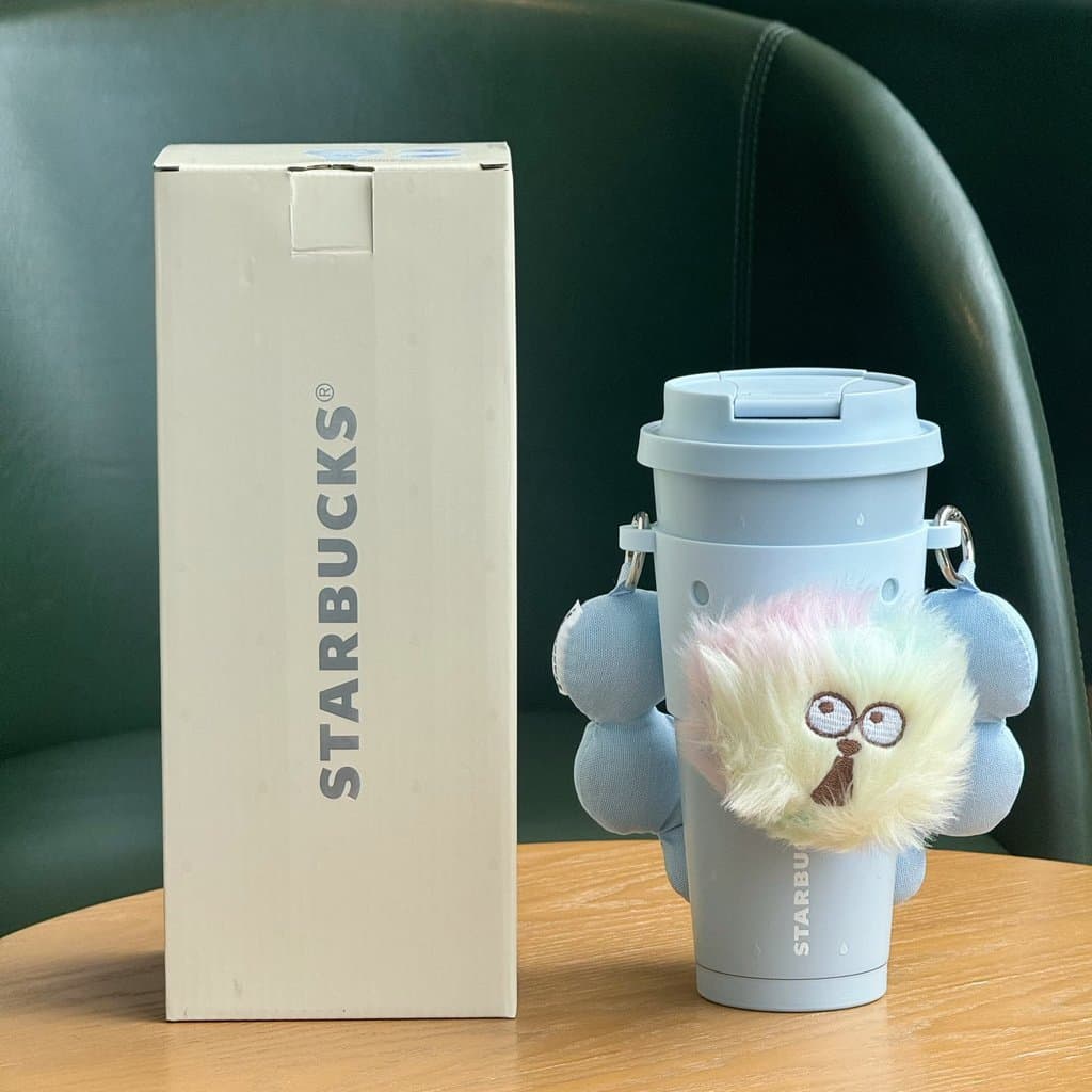 Starbucks copo humor meteorológica Bureau cura azul carro portátil copo de aço inoxidável diy suporte de copo ao ar livr