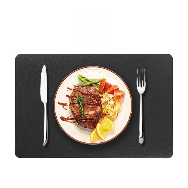 Imitação de couro placemats retangular impermeável à prova de óleo tapetes de mesa Hotel casa bife ocidental placemats 4