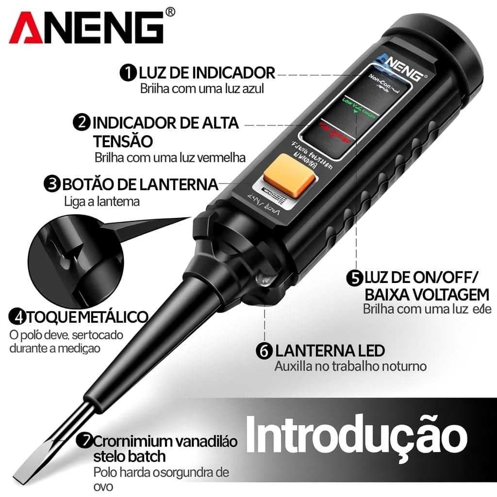 Caneta de Indução ANENG B15 Detector de Energia AC com Alarme
