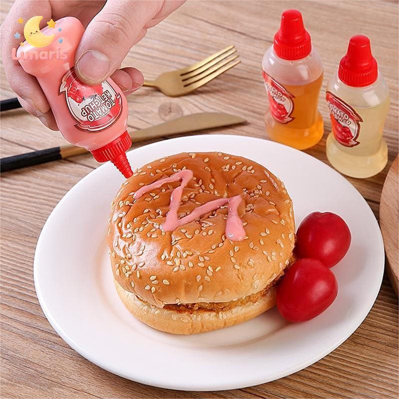 Lunaris Mini 40ML Portátil Pequeno Recipiente De Molho Tomate Barco Salada Garrafa Óleo Ketchup Mel Mostarda Novo