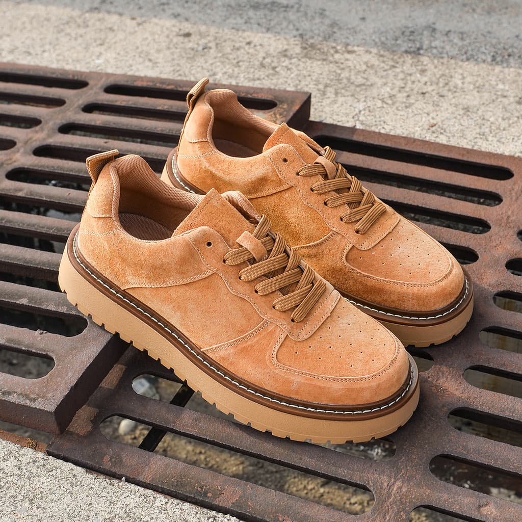 Macacão americano retrô de sola grossa, resistente ao desgaste, confortável, aumentando sapatos masculinos de cano baixo