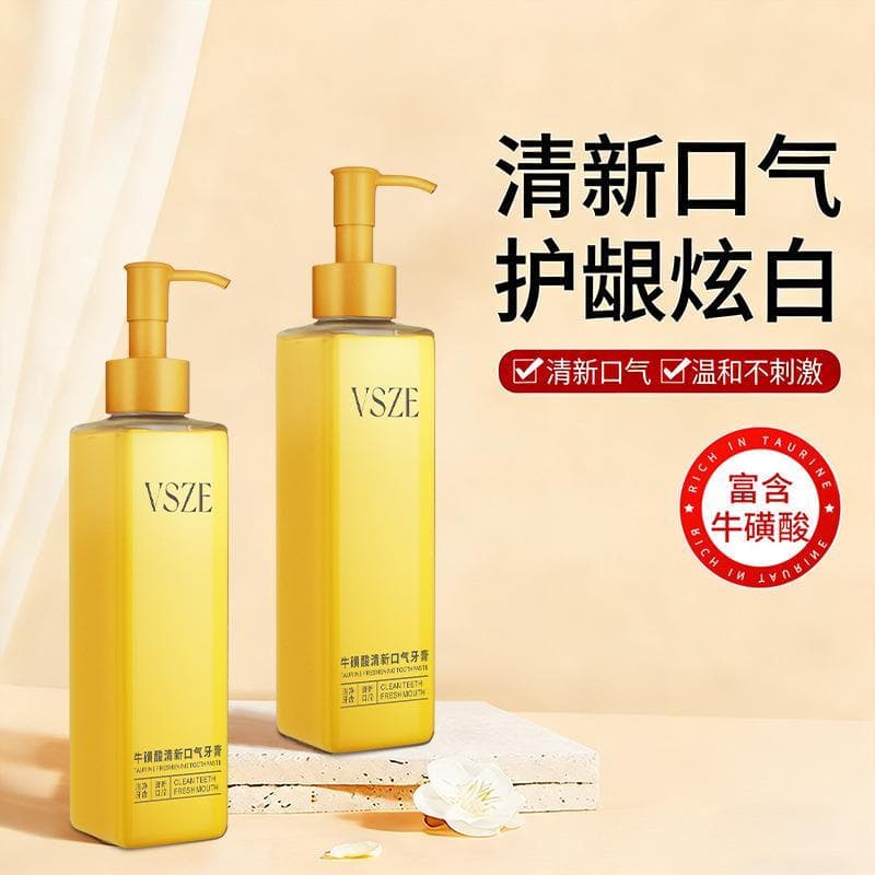 VSZE taurina hálito fresco pasta de dente genuíno autêntico brilho remover amarelo líquido pasta de dente engarrafado im