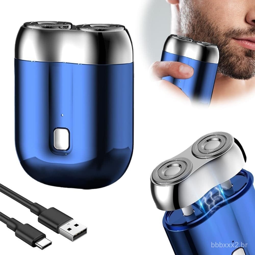Novo Modelo de Mini Barbeador Elétrico de Cabeça Dupla, Barbeador de Bolso 2025 com Atualização, Mini Barbeadores USB pa