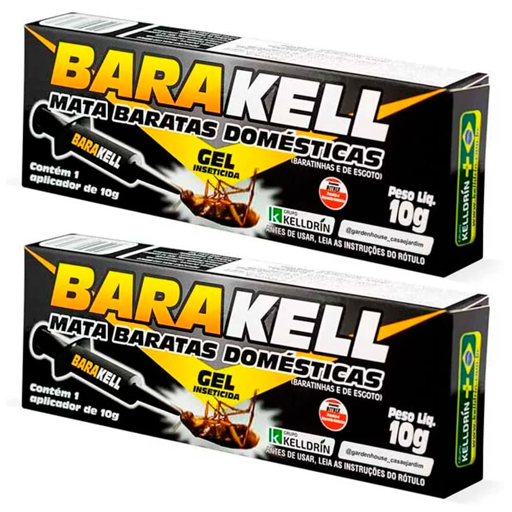 Kit 2 Mata Barata Barakell Gel Kelldrin 10g – Gel Inseticida Mata Baratas Rápido e Eficaz