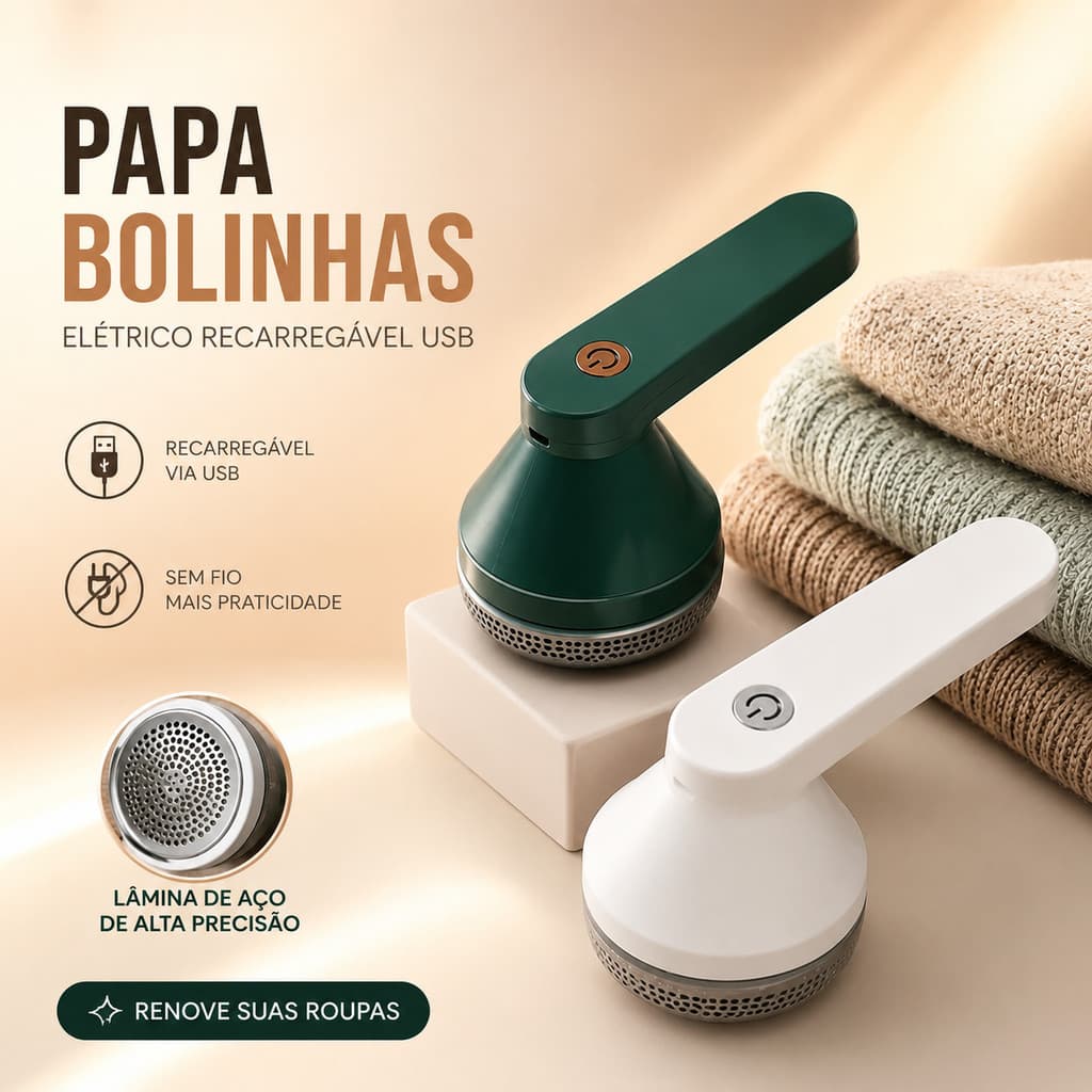 Removedor Elétrico de Fiapos USB | Recarregável, Sem Fio e Ideal para Renovar Roupas---WJ Store
