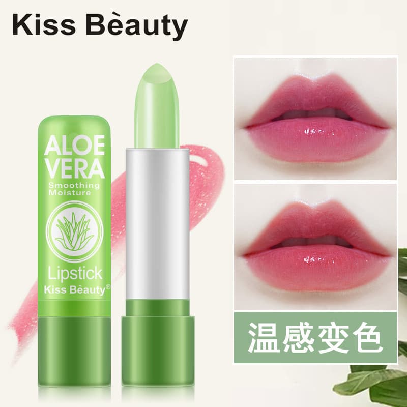 Batom Aloe Vera Que Muda De Cor Reparação Hidratante À Prova D'água Anti-Rachaduras Te