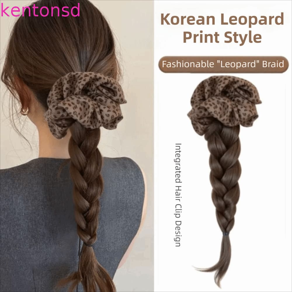 Peruca De Rabo De Cavalo KENTONSD , Clipe De Garra Sintético Com Estampa De Leopardo , Tranças De , Extensão De Cabelo