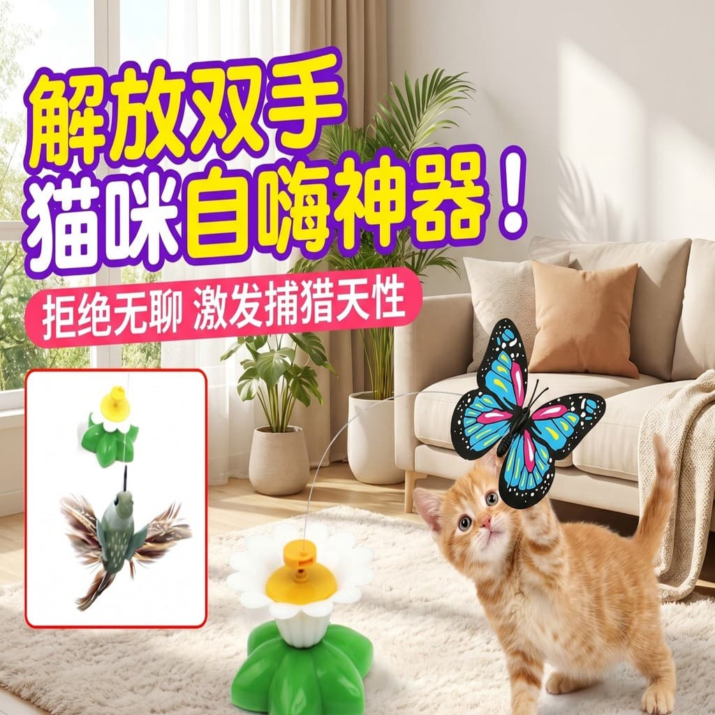 Brinquedo para gatos, pequeno pássaro pode voar, elétrico, consome força física em casa, novo tipo de brinquedo de borbo