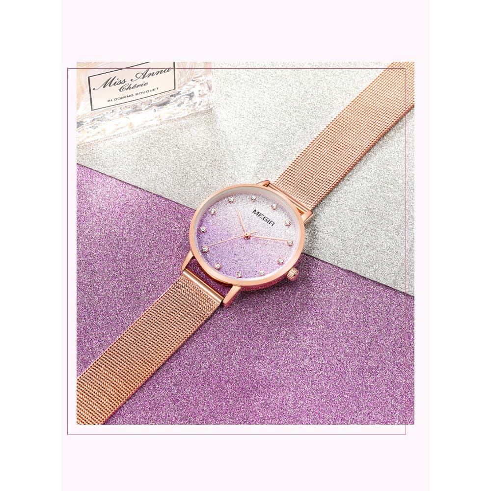MEGIR MEGIR Senhoras Relógio Moda Gradiente Starlight Ultra-Fino Luz Luxo Movimento Importado Relógio de Quartzo 4215