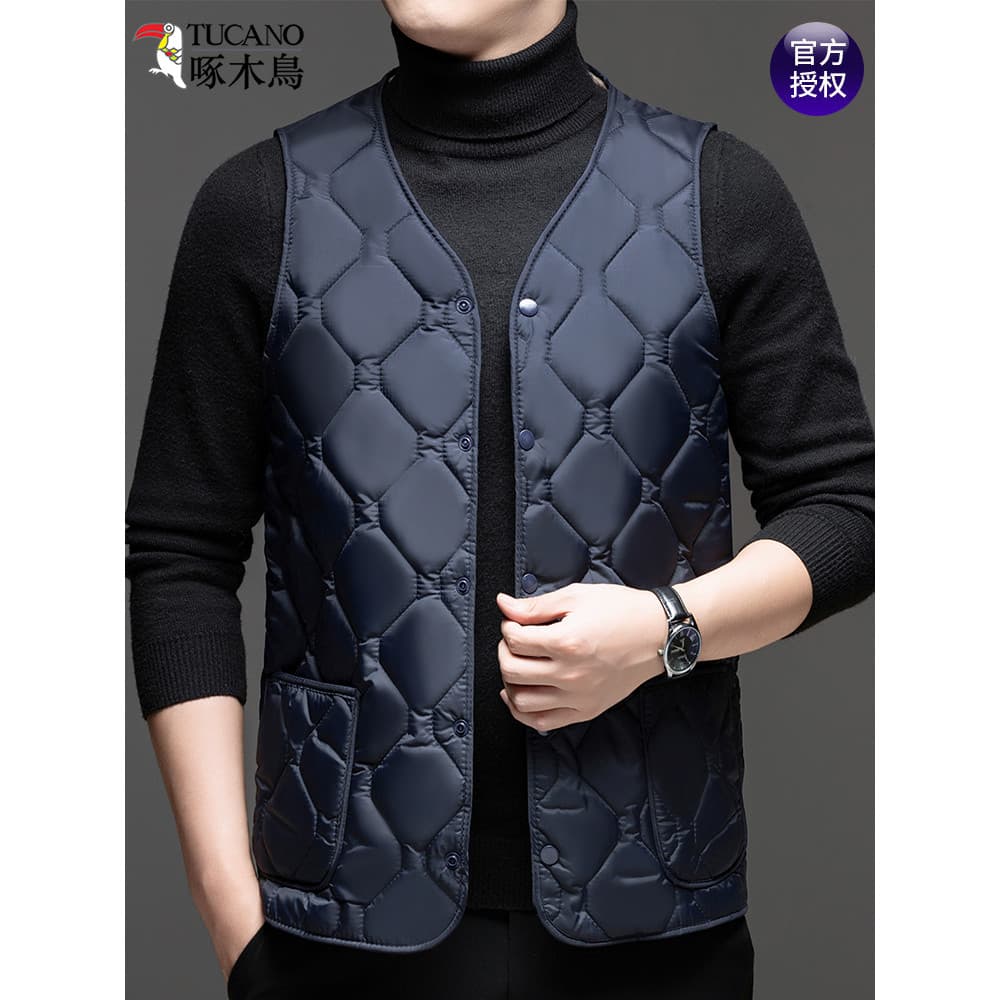 Woodpecker colete de inverno masculino de meia-idade idosos calor forro de lã engrossado pai usar colete sem mangas masc