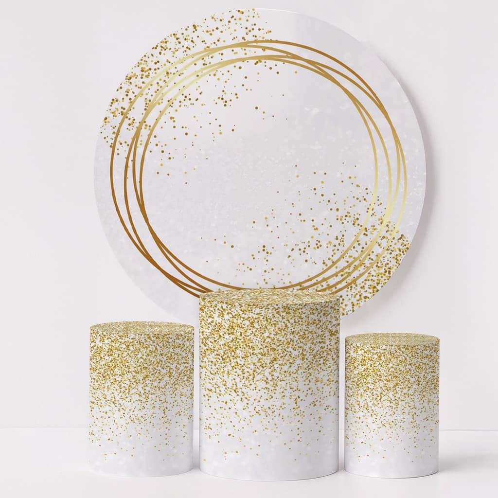 Kit Capa Painel Redondo com Trio Capas de Cilindro Veste Fácil Sublimado Tema Glitter  Receba Rápido | Sai Hoje