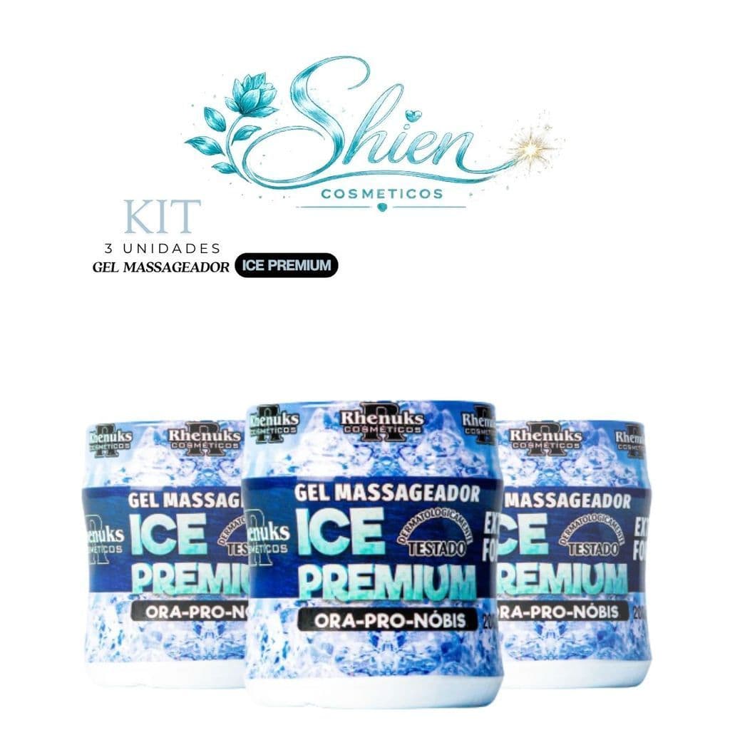 Kit 3 Unidades Gel Massageador Ice Premium  Rhenuks