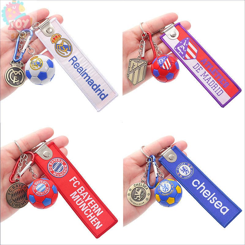 Conjunto de Distintivos do Time de Futebol Chaveiro Real Madrid Liverpool Juventus Chelsea Barcelona Fã de Futebol Peque