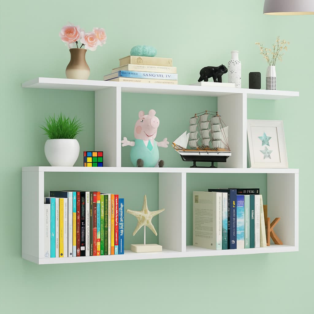Prateleira Decorativa MDF 60x90x18 Nicho Livros sala quarto escritorio