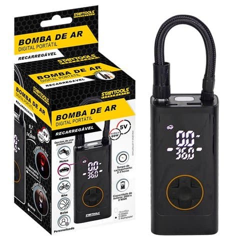 Bomba Ar Digital Portatil Compacta Inflador Pneus Bolas Dispositivos Inflaveis