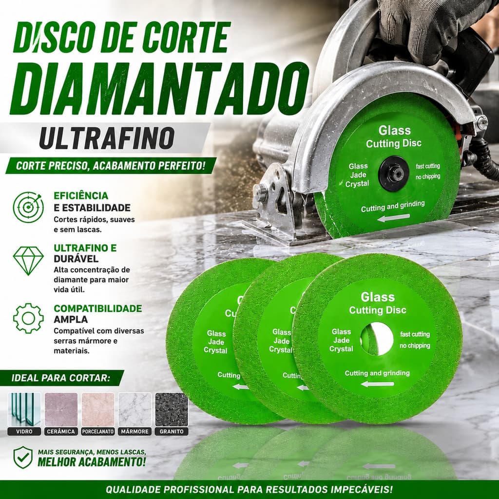 1/2/3/4/5 Peças Disco de Corte de Vidro com Lâmina Diamantada Ultrafina para Piso Azulejo Porcelanato 100mm 115mm