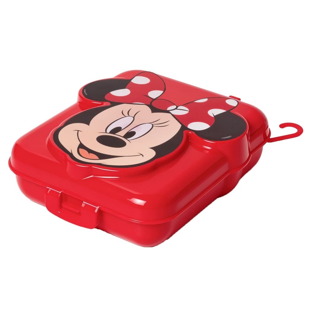 Sanduicheira Resistente Com Tampa Fixa Pote Minnie Mouse Infantil Escolar Para Crianças