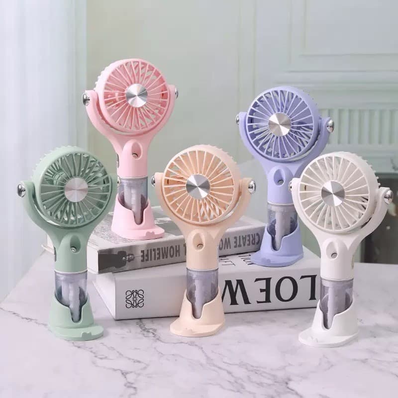 Mini Ventilador Portátil com Névoa USB | 100 Velocidades + Umidificador de Mesa | Recarga via USB