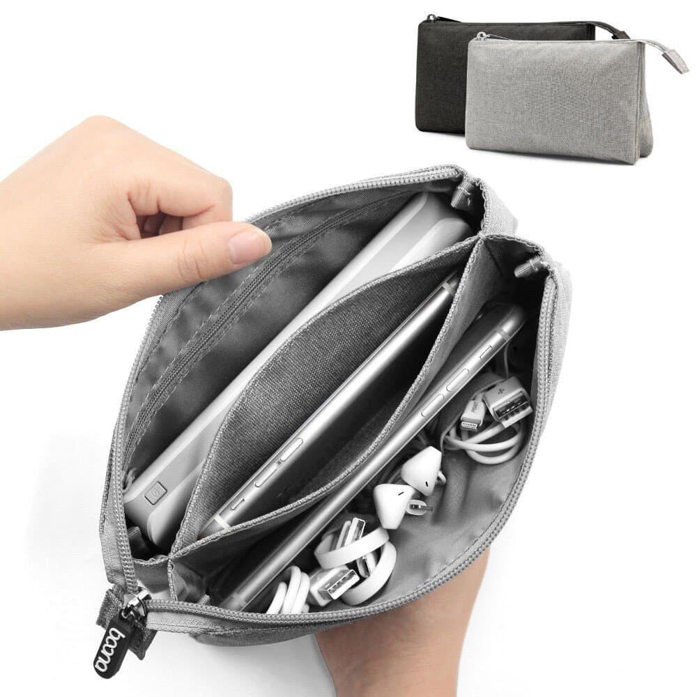 Bolsa de armazenamento de cabos de viagem em tecido Oxford à prova d'água, adequada para acessórios de disco rígido USB.
