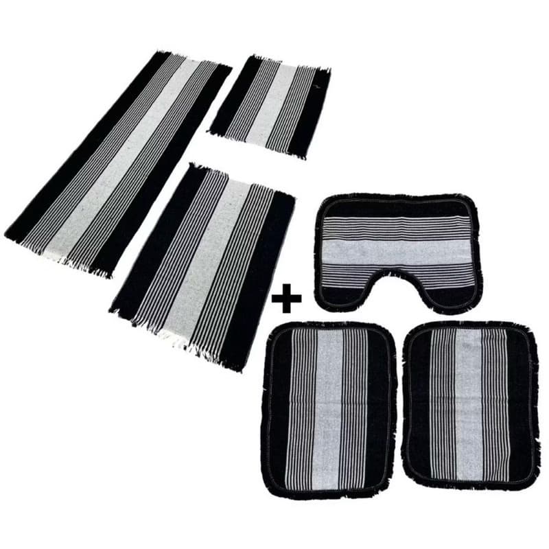 Jogos Decorativos kits com 6 Peças Tapetes 3 Peças Cozinha e 3 Peças Banheiro Liso