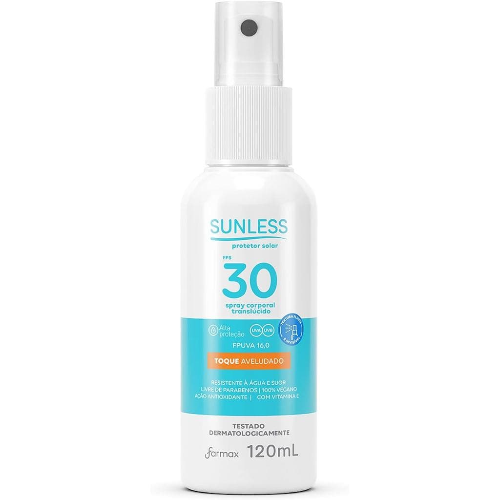 Protetor Solar Sunless Fps 30 Toque Aveludado Spray Corporal