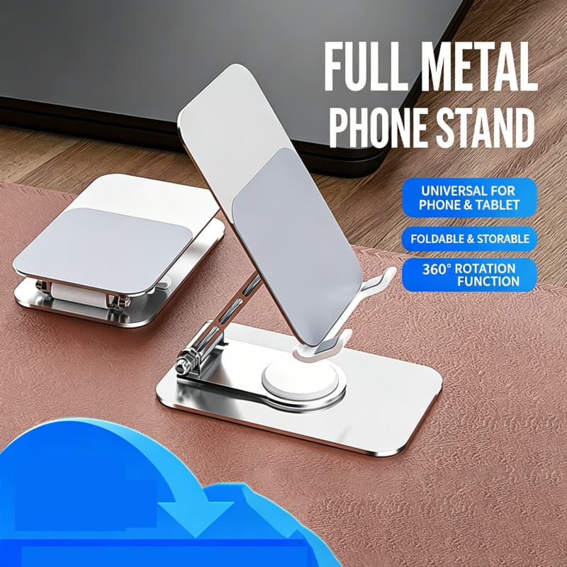 Suporte para celular todo em Metal Suporte de mesa giratório de 360 graus Suporte dobrável multifuncional para Tablet