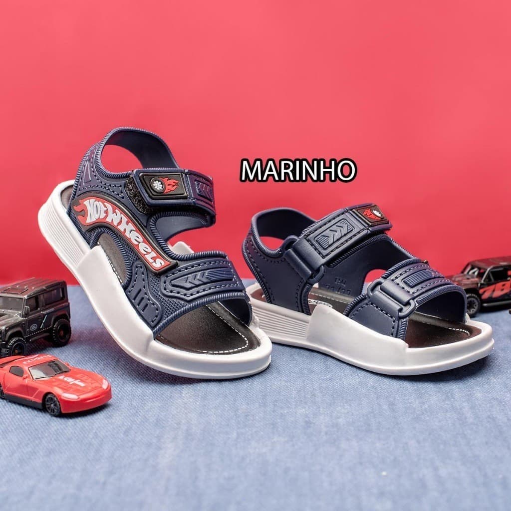 Sandália Menino Velcro Hot Wheels Infantil Macia Leve Envio Imediato