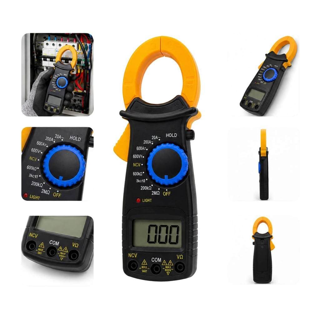 Alicate Amperímetro Digital Profissional Bomvink Multímetro Tensão True RMS LCD 600v Bomder Pilha BOM-6004 200A