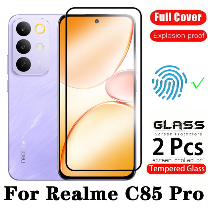Realme C85 Pro 1-2 Pçs Protetor De Tela De Vidro Temperado Nota 70 60 60x 50 C85 C75 C75X C71 16T 15T 14T Filme De Prote