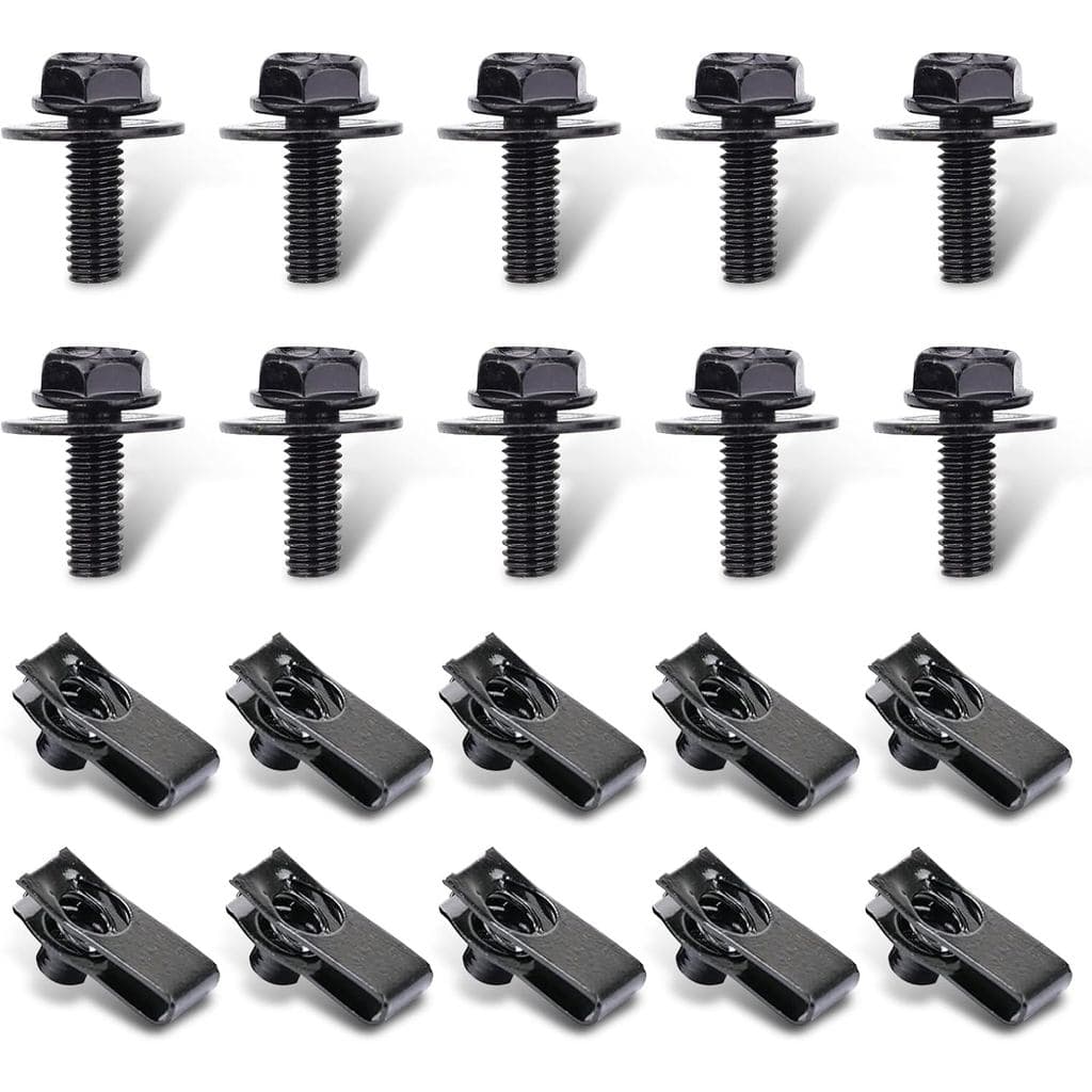 UGSHY Kit de 20 Peças de Parafusos e Porcas U para Carroceria Automotiva, Espiral de Proteção de Capô, Retentor U de Met