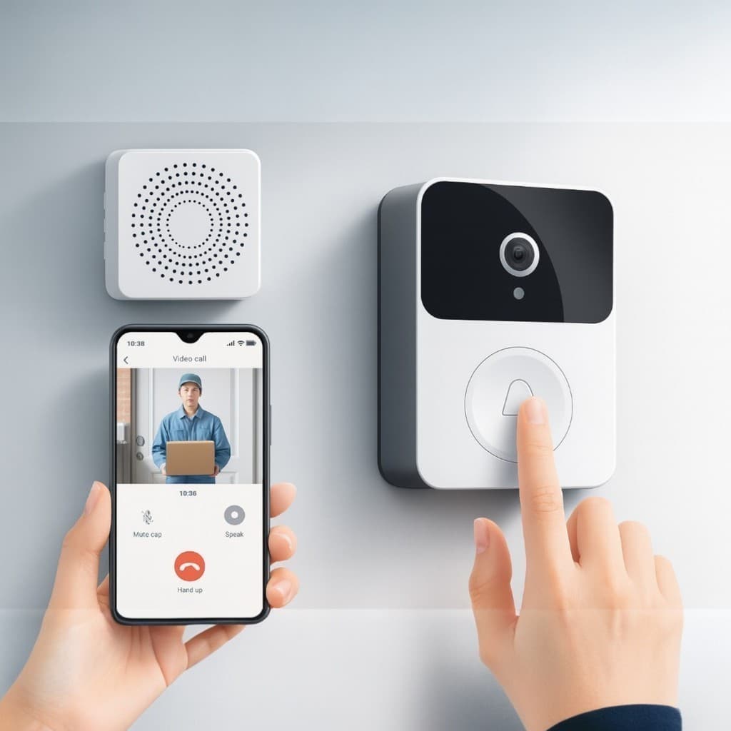 Campainha Inteligente com Câmera Wifi Sem Fio Interfone Vídeo Porteiro Eletrônico Visão Noturna 🔔