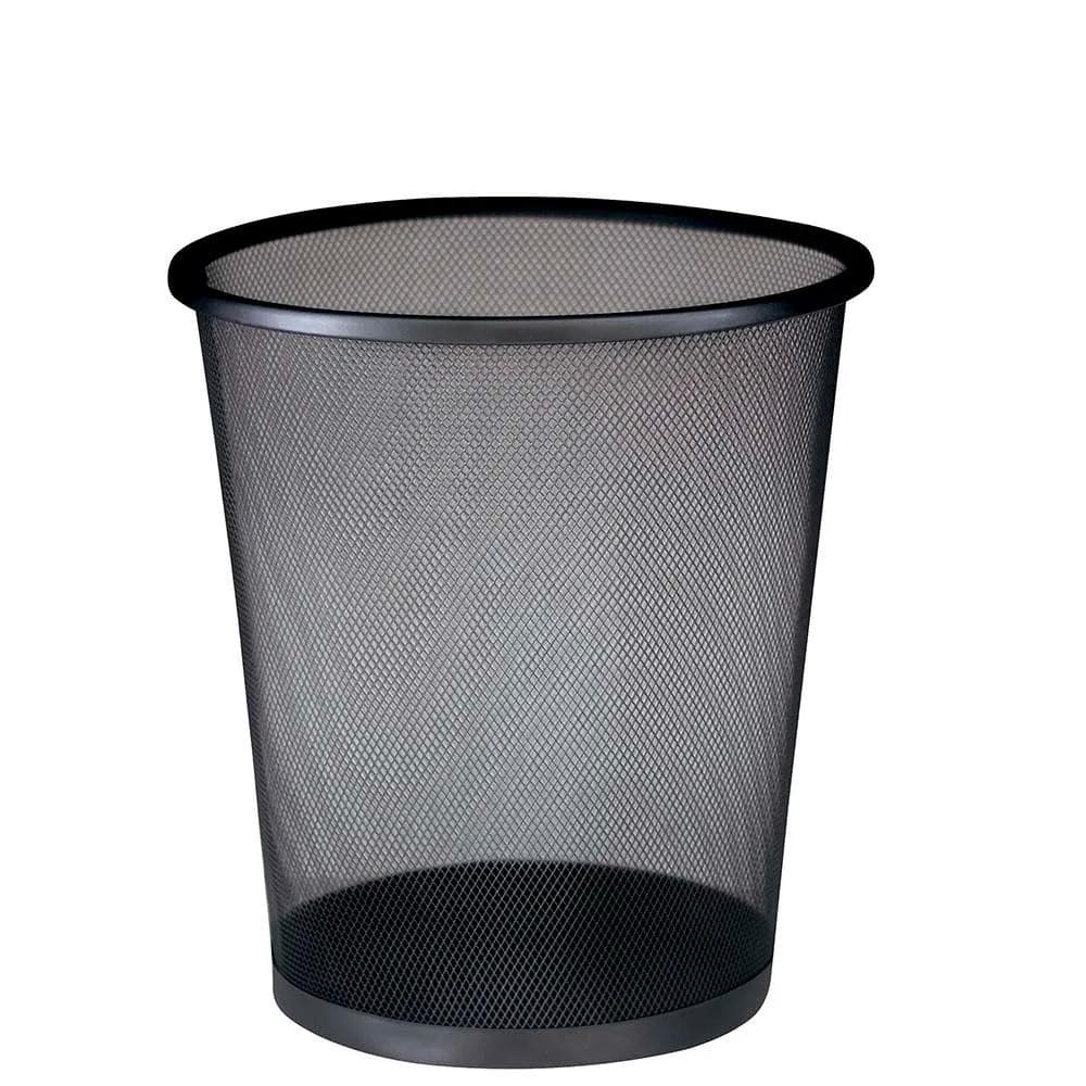 Cesto de lixo de aço preto Mor Basket 11 litros para casa e escritório