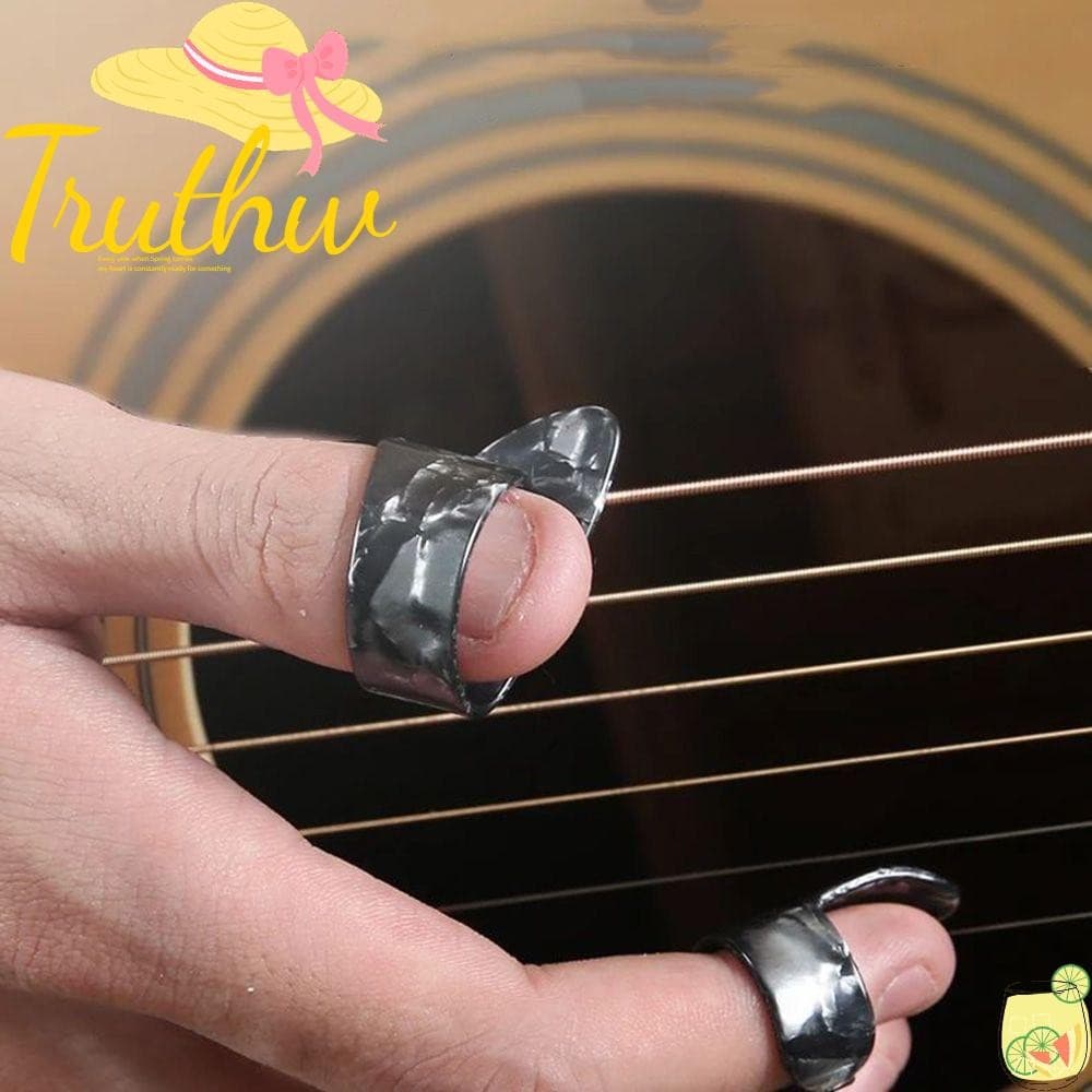 TRUTHW Fingerpick 1 Polegar + 3 Dedos Para Palheta De Guitarra Acústica De Celulóide