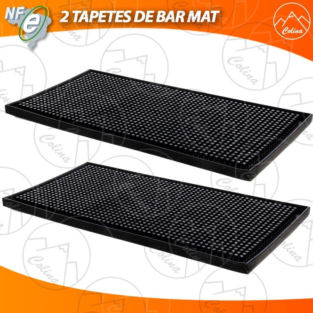 2 Tapetes De Borracha Bar Mat Escorredor 30x15cm PVC Oferta Nano Shop