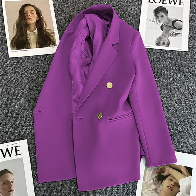 Outono roxo pequeno terno jaqueta feminina 2025 primavera outono novo estilo estilo coreano elegante pequeno terno Casua
