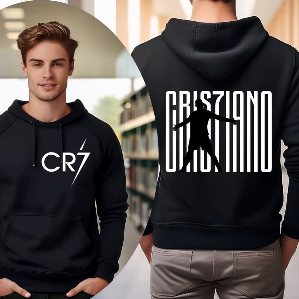 Moletom blusa de frio agasalho canguru estampado com capuz  Cristiano Ronaldo Cr7 Streetwear