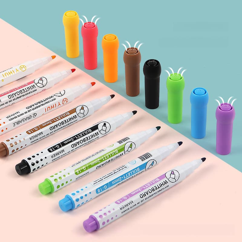 Caneta apagável para quadro branco infantil, cabeça redonda, à base de água, não tóxica, ecologicamente correta
