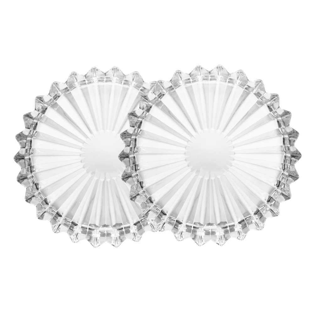 Jogo 2 Prato para Petisco de Cristal Decorativo Geneva Wolff 14cm
