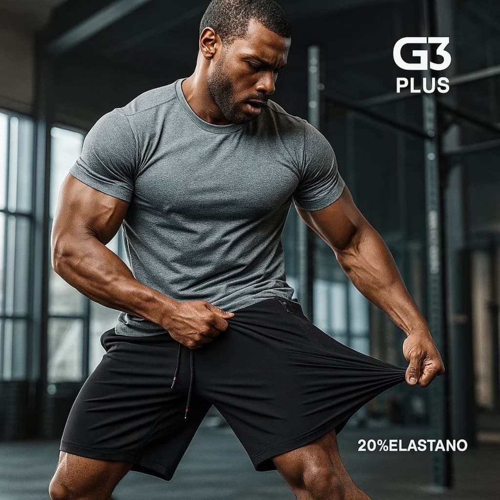 Shorts Bermuda Masculina Dry Fit  Poliamida Plus Size Tecido Gelado Elastano Bolsos Com Zíper