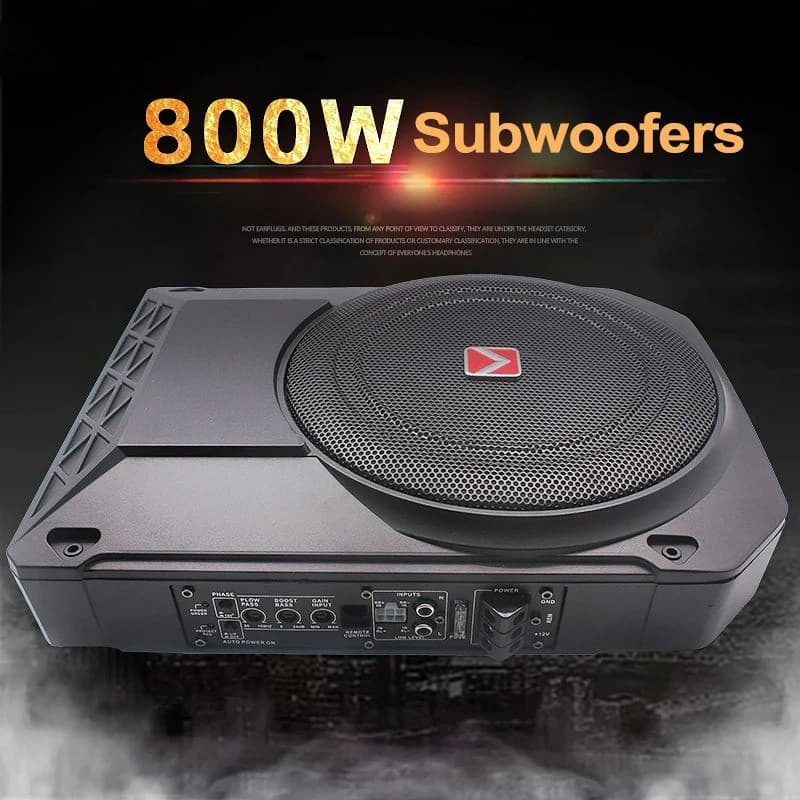 Subwoofer Ultra-fino Para Carro Amplificador Potência 800w