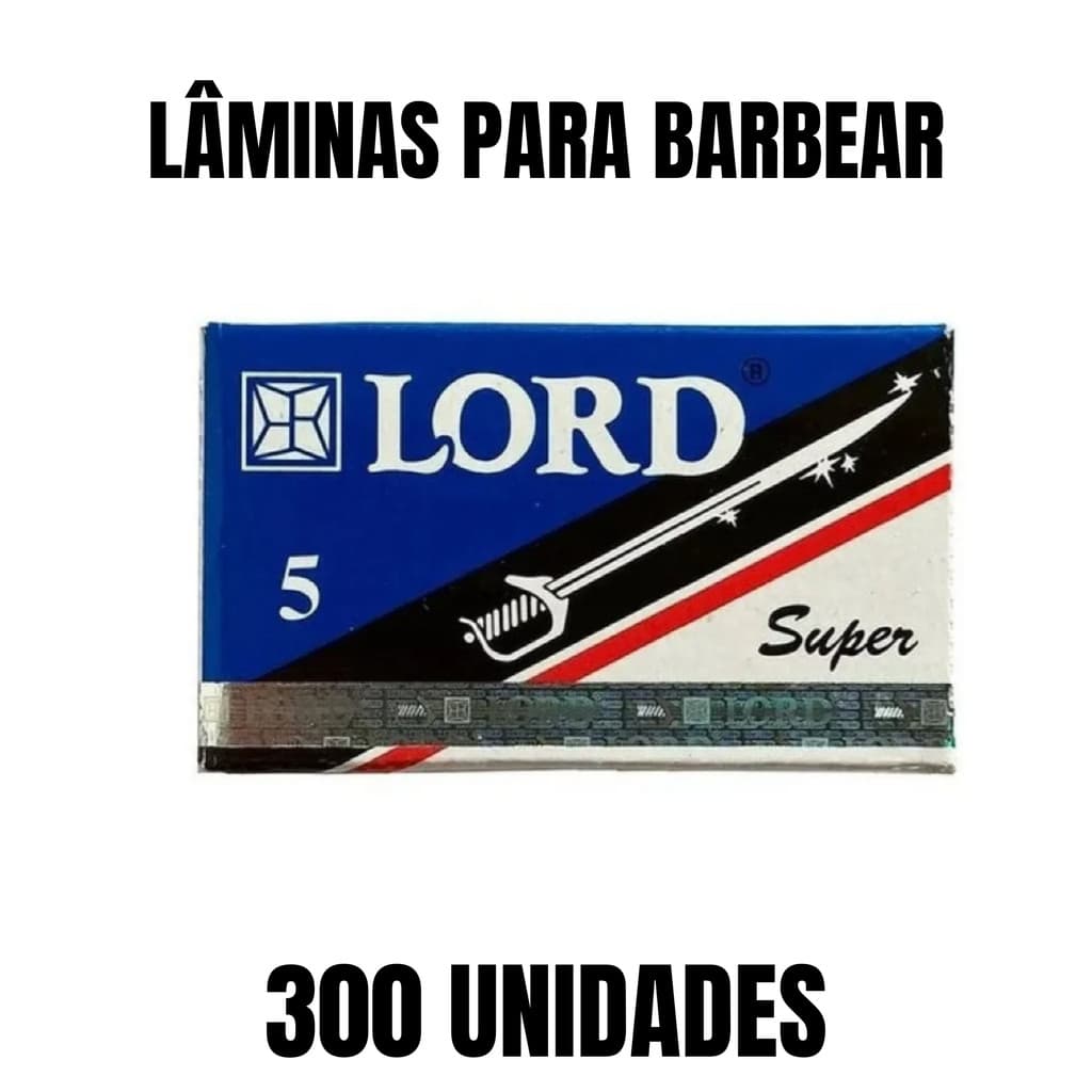 Kit 300 Lâminas Lord Inox para Barbear Aço Inoxidável