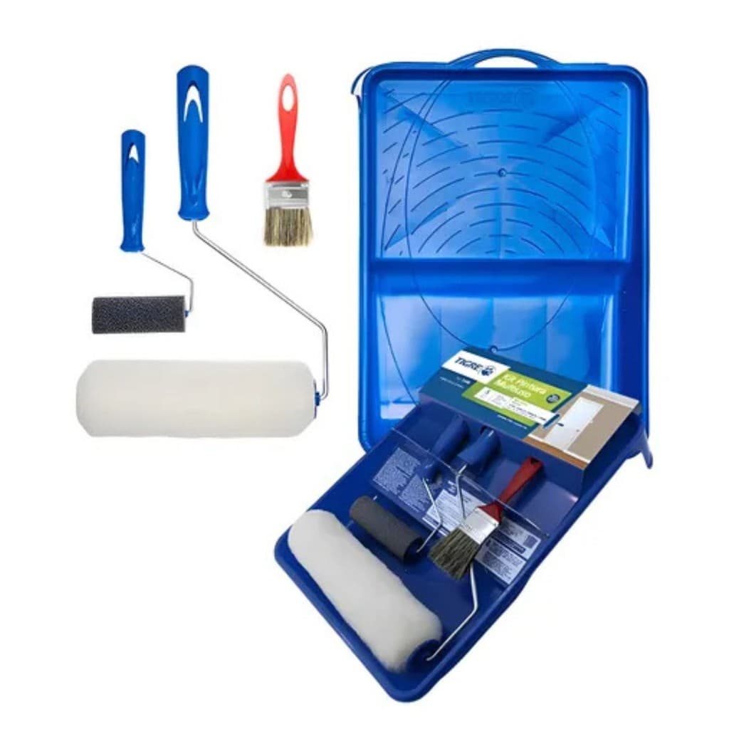 Kit Pintura Tigre Multiuso 5 Peças Rolo Pincel Bandeja 1540