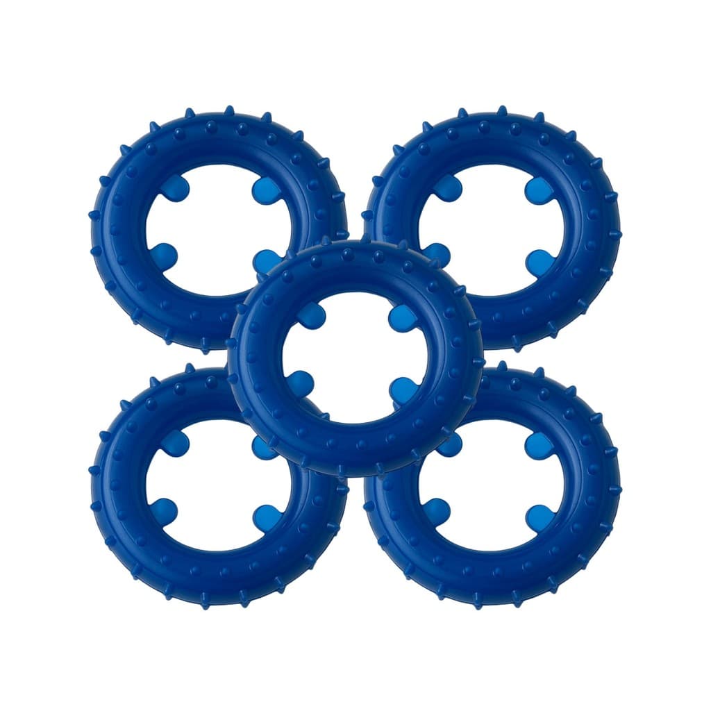 Kit 5 Mordedor Pet Argola Azul Neon 7cm Brinquedo Resistente