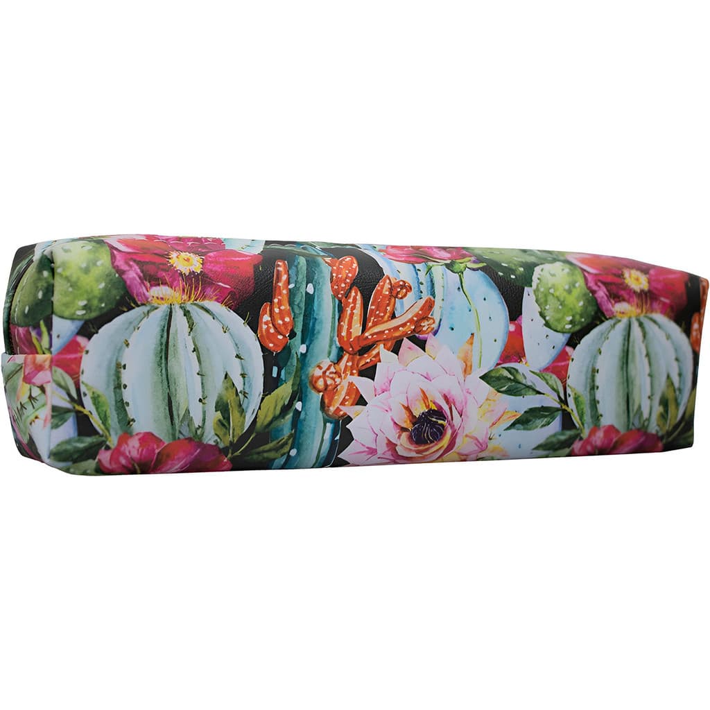 Estojo Escolar Florido Tropical Estampado com Cacto Estiloso