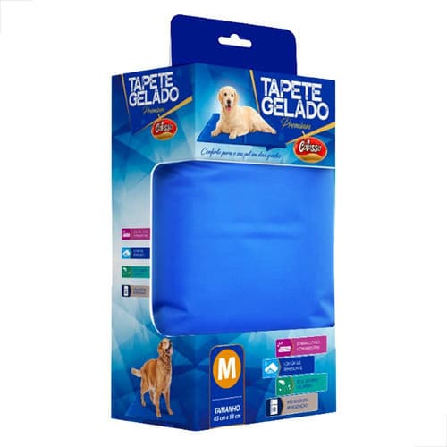 Tapete Colchão Gelado Térmico Refrescante Cães Gatos Colosso 65x50cm