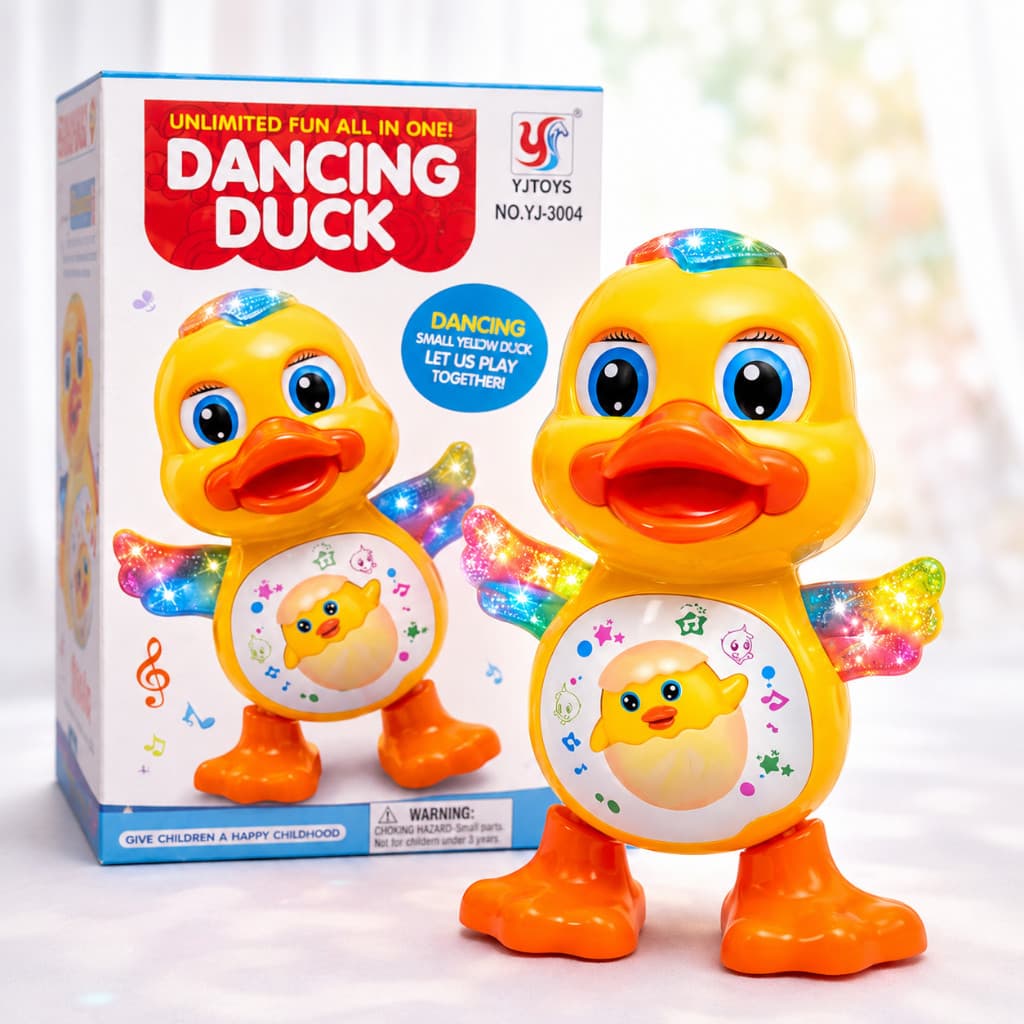 Brinquedo Pato Dançante com Luz, Música e Movimento Patinho Infantil Divertido