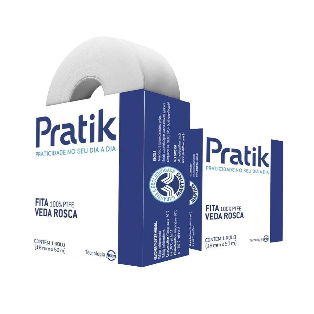 Fita Veda Rosca Pratik 18mm x 50m