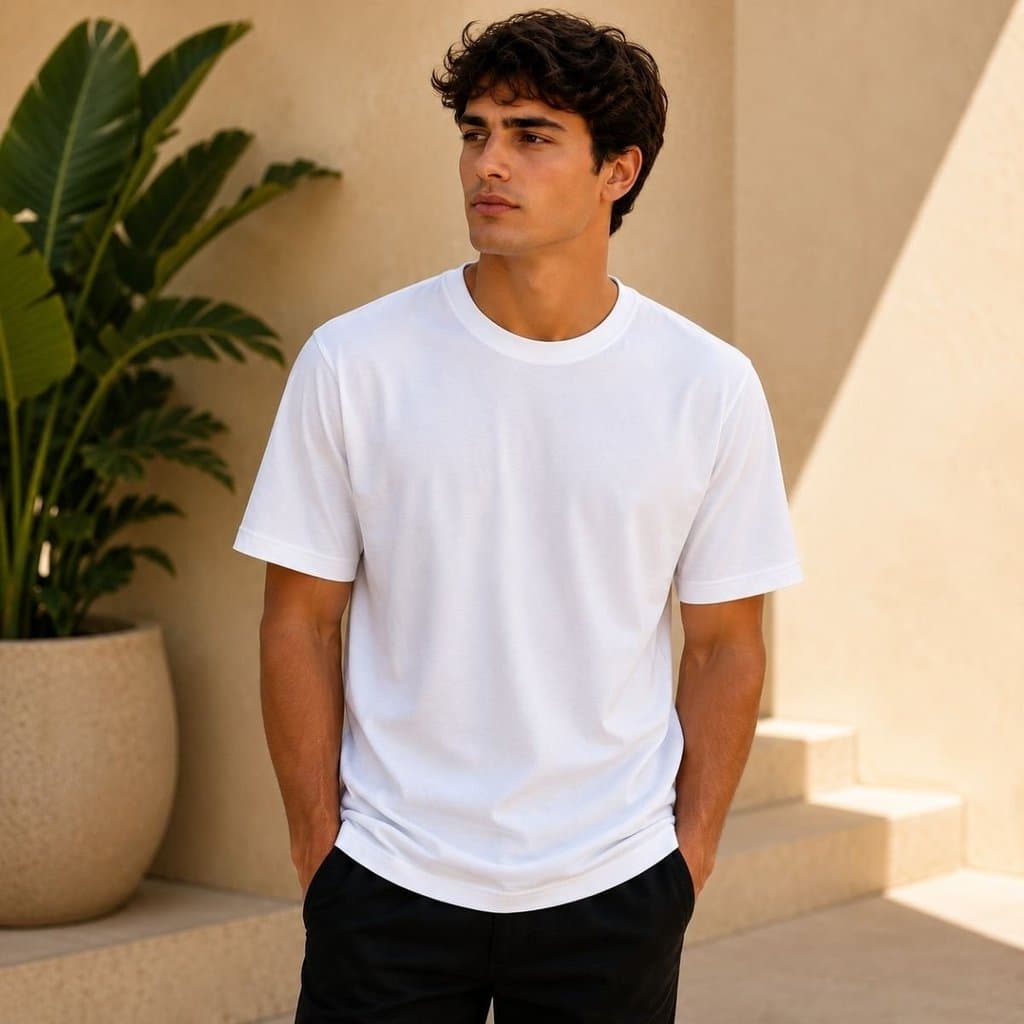 Camiseta Básica Masculina Manga Curta Branca